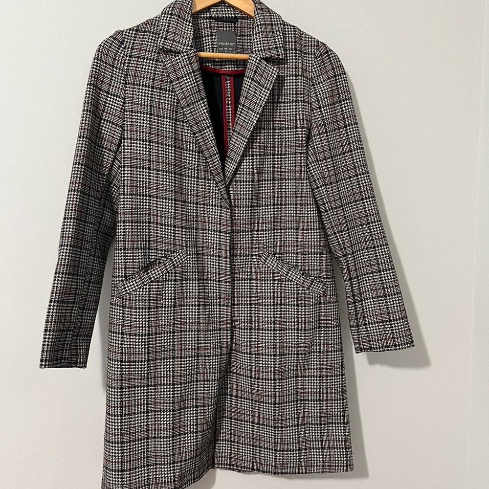 Primark Black and White Blazer with Classic Check Pattern